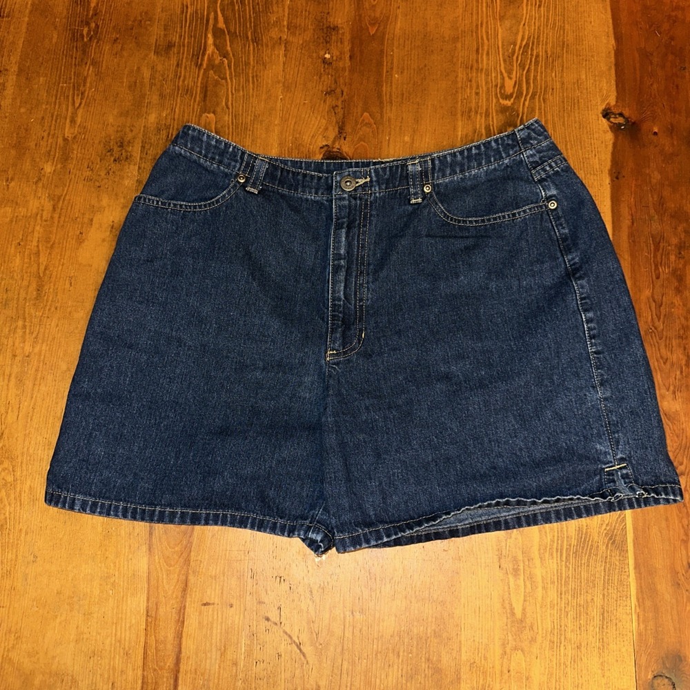 LIZ CLAIBORNE Lizwear Cargo Denim Jean Shorts Blue Beach Coastal Casual Sz 10